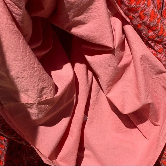 JOIE Women’s Boho Tiered Midi Dress Red and Pink Geo Print Lined size Medium - Picture 3 of 6